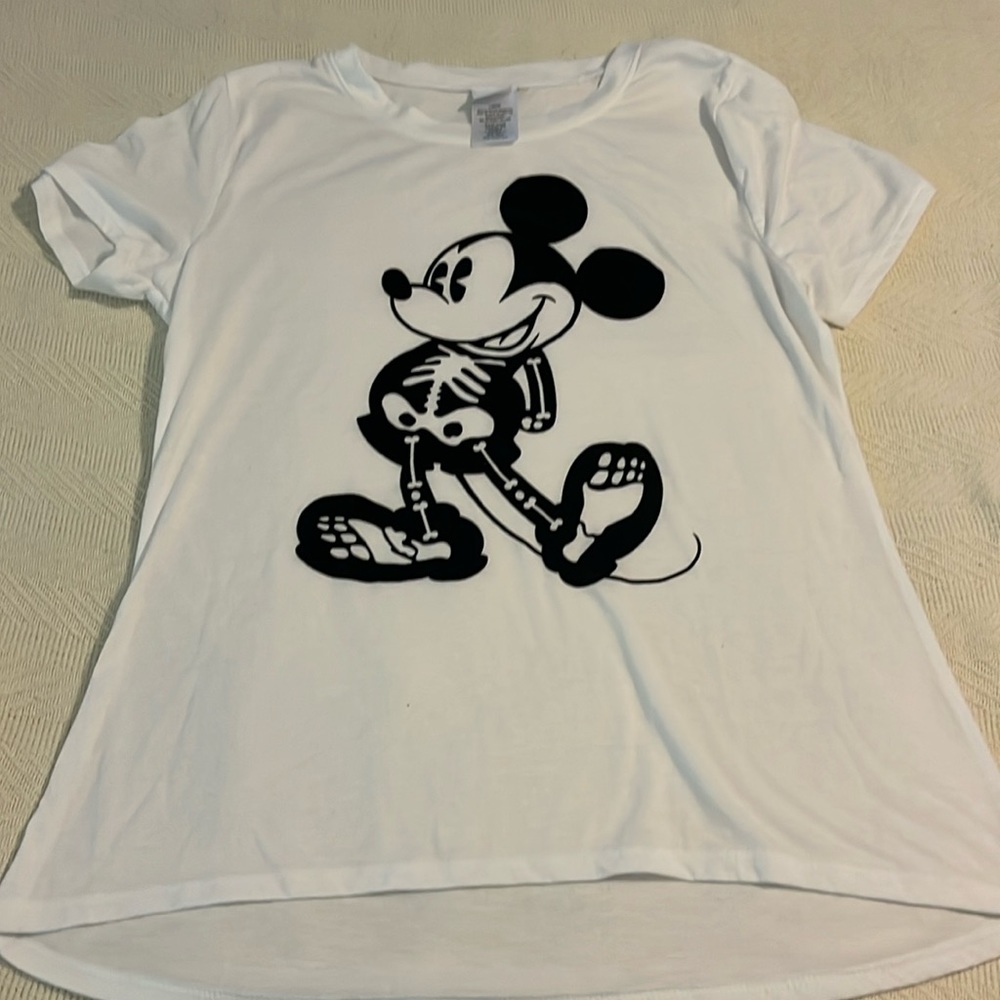 Disney t-shirt, Mickey Skeleton, women’s size L (tight fit)